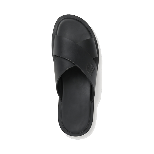 Wide crossed slippers